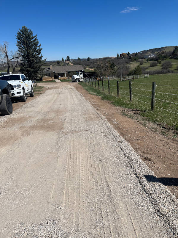 road base installed on driveway