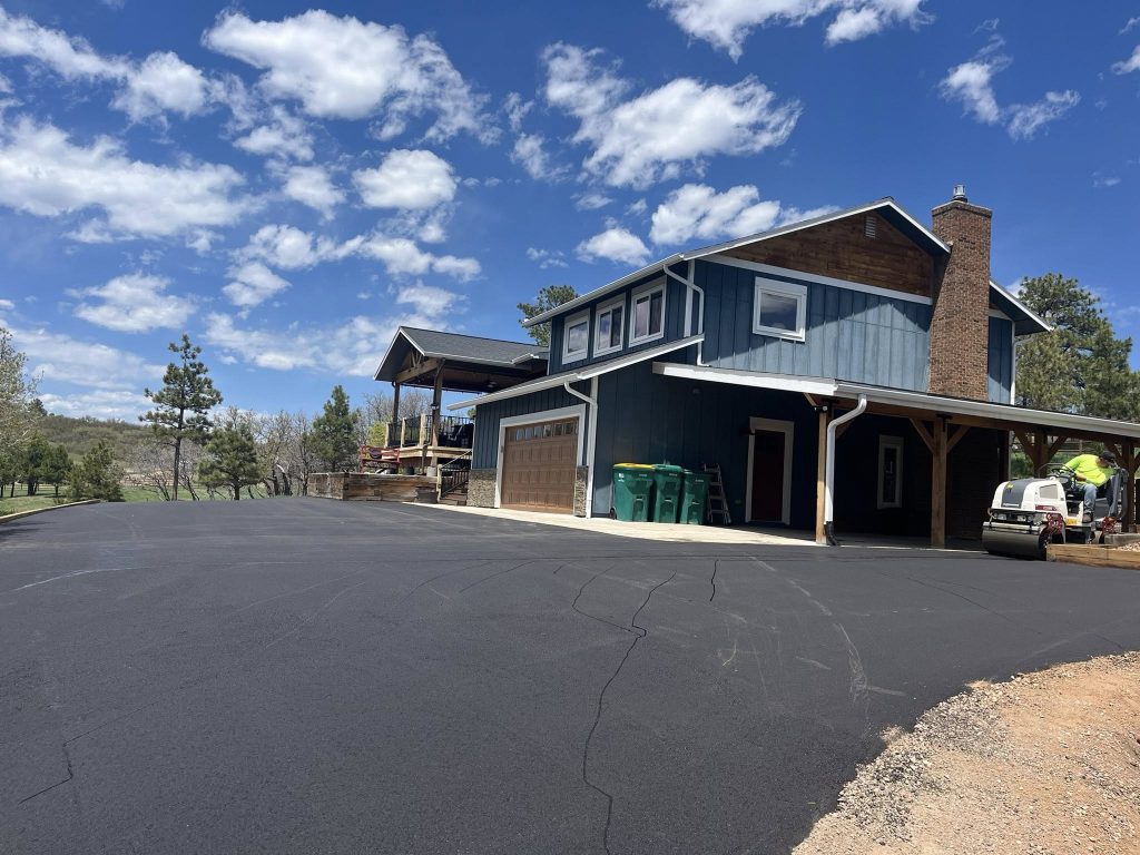 home with a new driveway