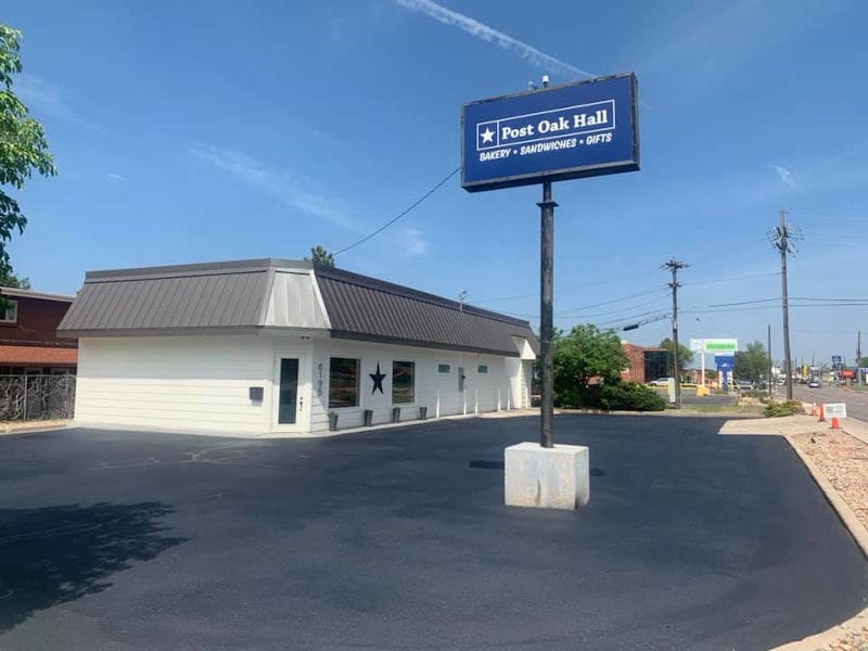 Parking lot in castle rock that just had sealcoating applied.