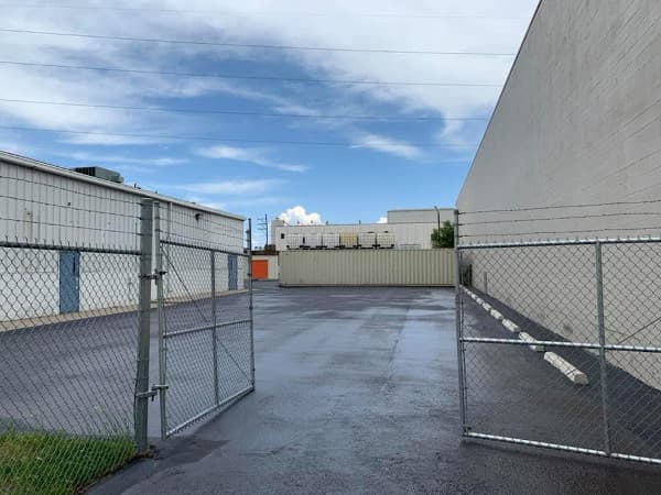 storage yard parking lot with new sealcoating