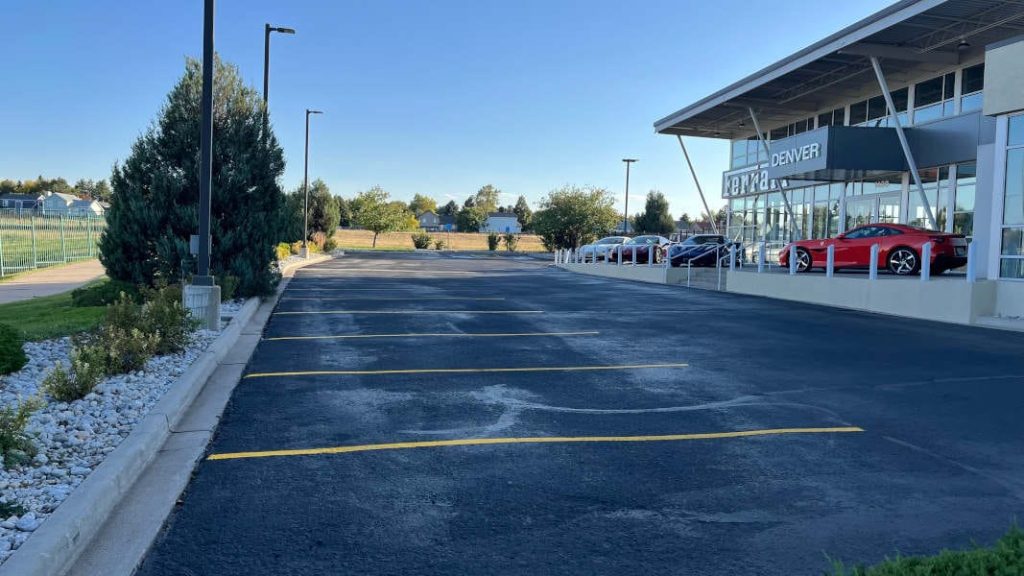 Ferrari dealer with new sealcoating