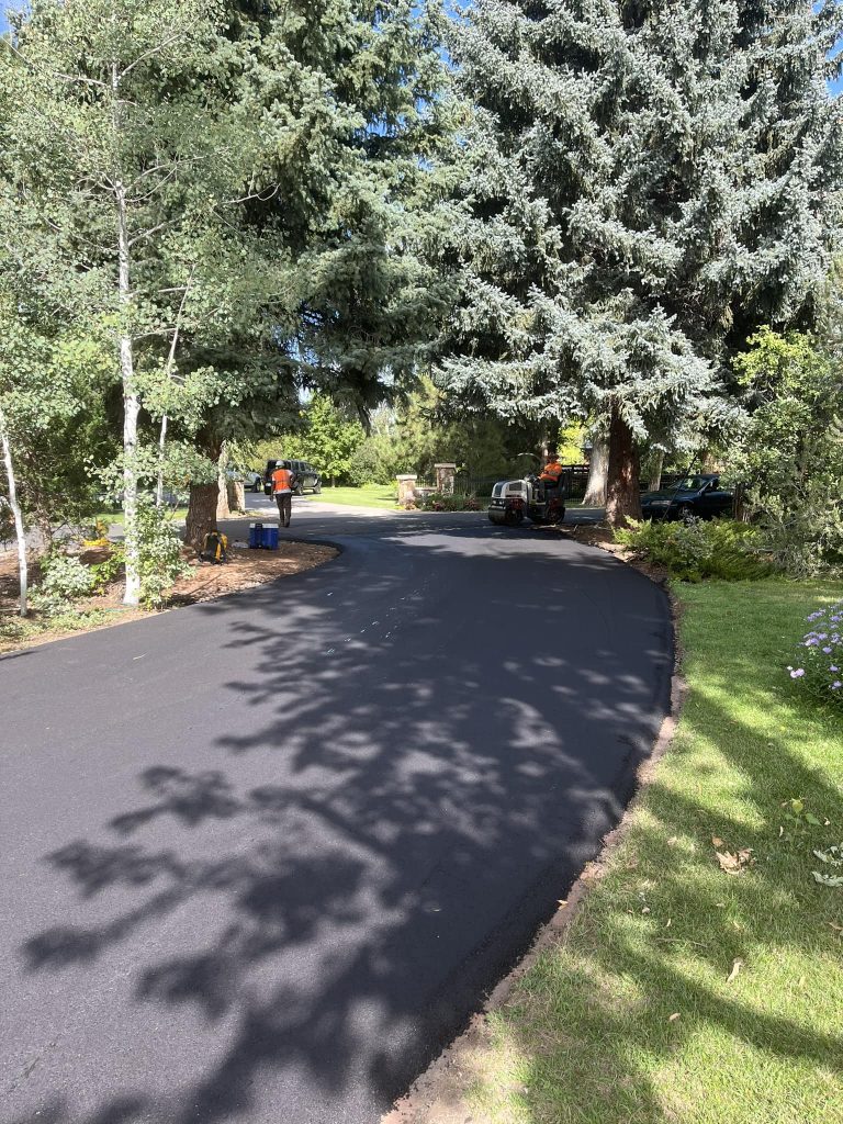 residential paving being completed