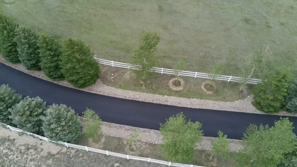 overhead view of driveway.