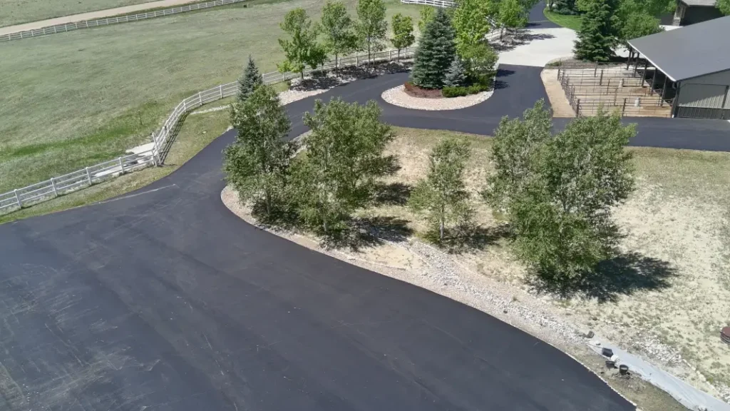 Overhead of stables and driveway