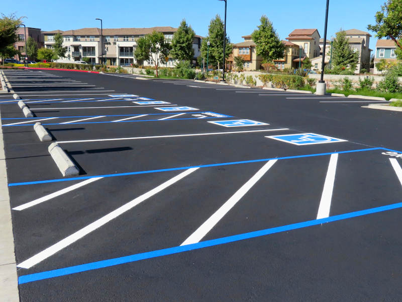 parking lot with ADA stalls