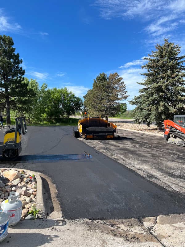 parking lot being paved