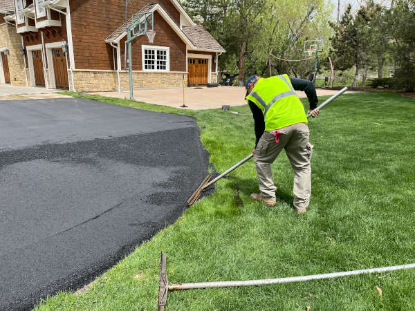 edges of driveway being compacted