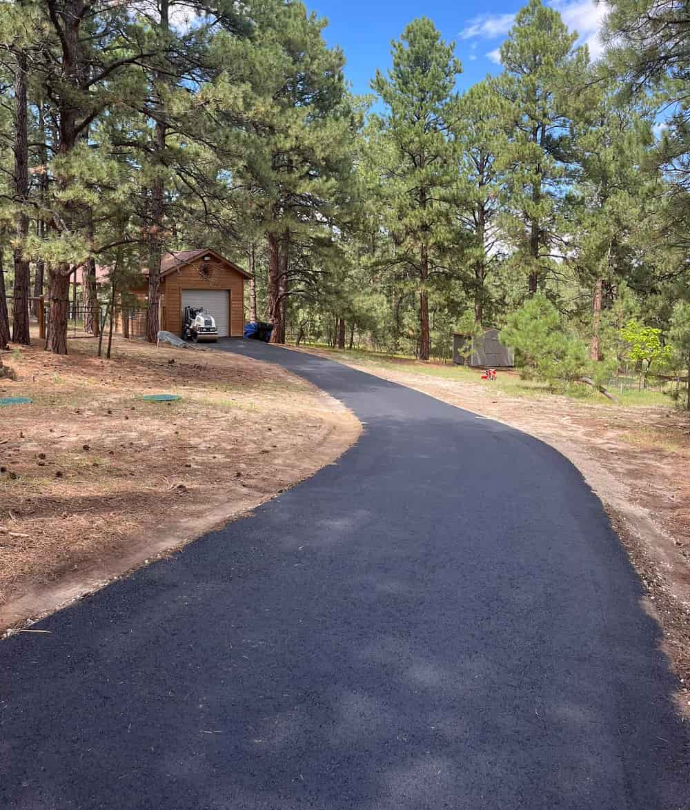 New asphalt driveway installed