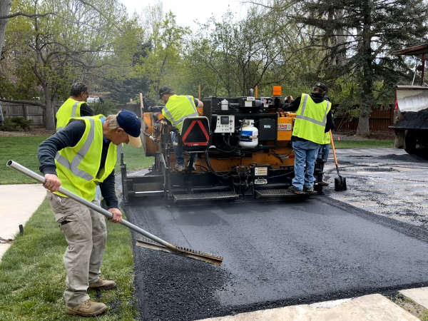 asphalt being laid